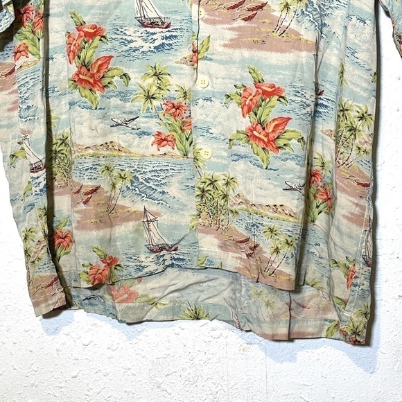 Polo Sport By Ralph Lauren Hawaiian Print Button Front Short Sleeve Top Sz XL M - Picture 4 of 12